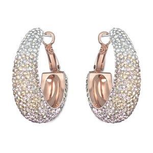 SWAROVSKI CRYSTAL HOOP EARRINGS